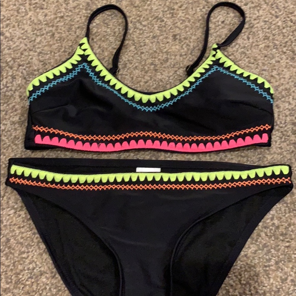 Neon Embroidered Bikini